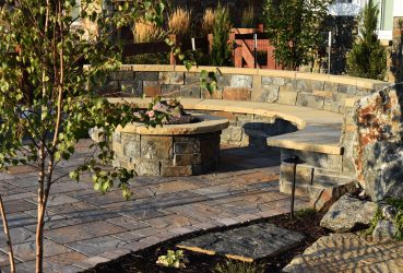 Custom Landscape With Fireplace and Seating in Fort Collins, CO